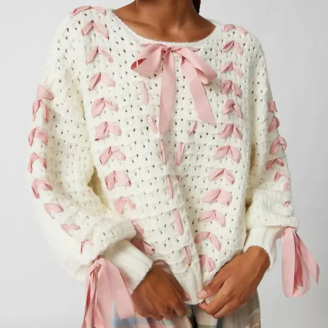Sophia - cardigan med bindeærmer