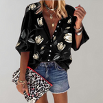 Bluse med blomsterprint til kvinder