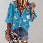 Bluse med blomsterprint til kvinder