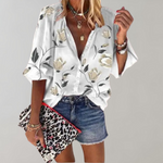 Bluse med blomsterprint til kvinder