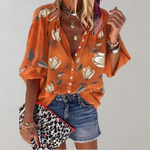 Bluse med blomsterprint til kvinder