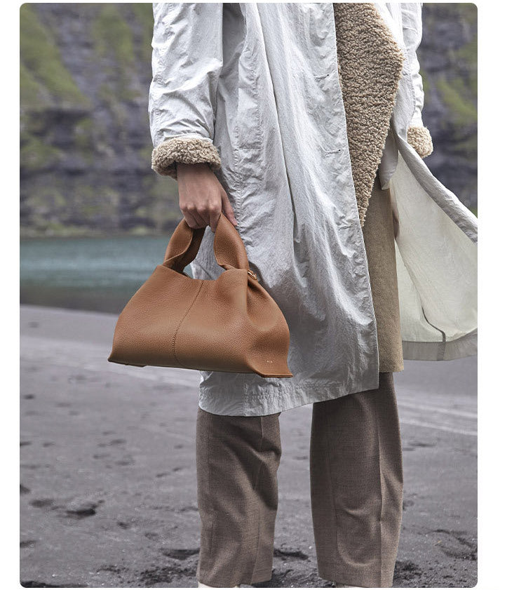 Minchen - Vintage tote-hængetaske i blødt læder