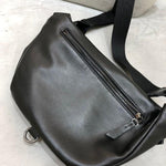 Læder brysttaske bæltetaske taske crossbody taske sadeltaske sort/brun