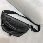 Læder brysttaske bæltetaske taske crossbody taske sadeltaske sort/brun
