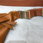 Læder brysttaske bæltetaske taske crossbody taske sadeltaske sort/brun