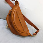 Læder brysttaske bæltetaske taske crossbody taske sadeltaske sort/brun