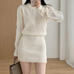 Amelia - Ribbet chunky strik minikjole
