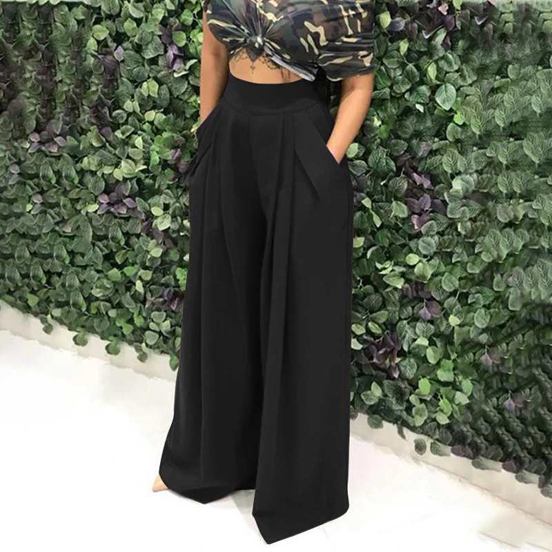 Bella | Plisserede bredbenede bukser med elegant detalje