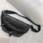 Læder brysttaske bæltetaske taske crossbody taske sadeltaske sort/brun
