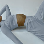 Nadia Seamless langærmet Crop Top og Palazzo Pants Set