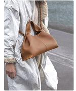 Minchen - Vintage tote-hængetaske i blødt læder