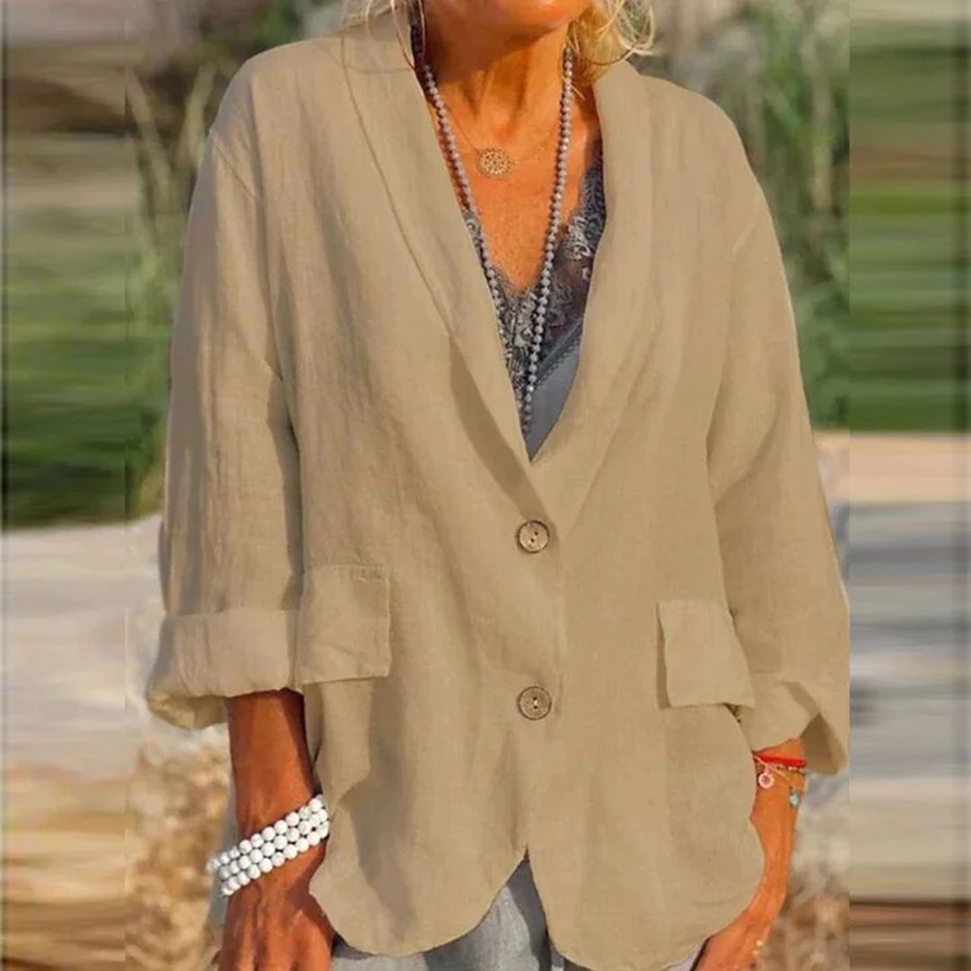 Casual blazer i bomuld og hør