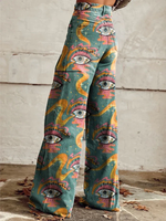 Lotte | Vintage Print Casual Brede Ben Bukser