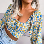 Blomstret Cropped Top | Chiffon | Moderne og Sommerlig