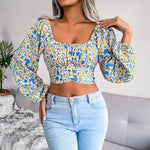 Blomstret Cropped Top | Chiffon | Moderne og Sommerlig