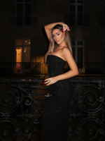 Glitrende Stropløs Aftenkjole | Elegant & Figursyet | Glamourøs Look