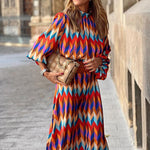 Devako Elegant sommerkjole med farverigt print - Muriel