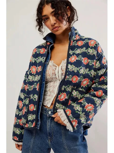 Diana - Vintagefrakke med jakke med blomsterprint