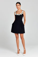 Aftenkjole med Blomsterdetaljer | Polyester | Elegant & Feminin