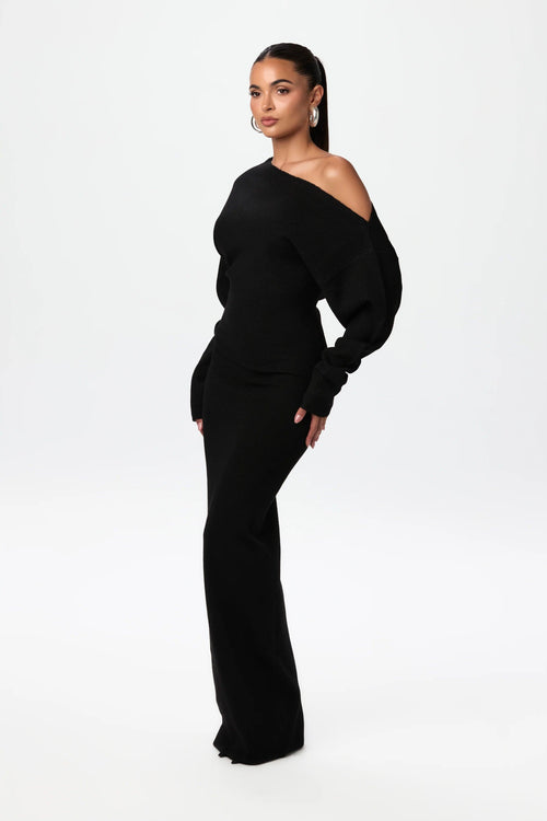 Off-Shoulder Strikkjole | Elegant & Figursyet | Komfortabel Pasform