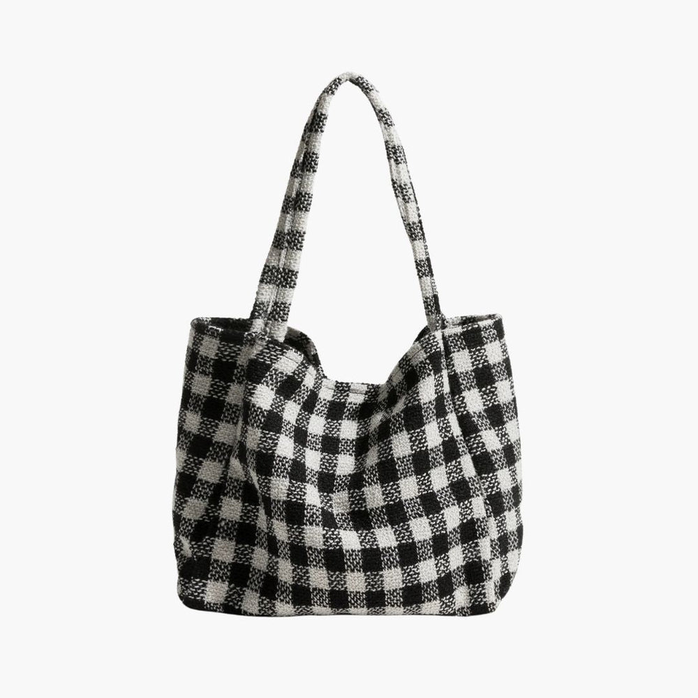 Olivia Checkered Tote Bag