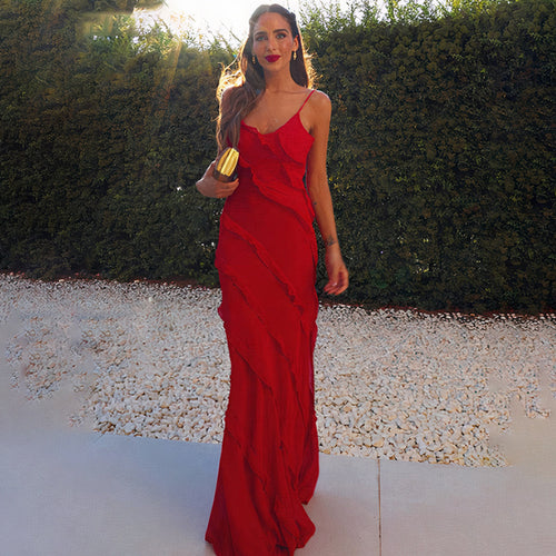 Elegant gallakjole med flæser - Paloma