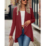MODA Plus size løs lang cardigan med lange ærmer