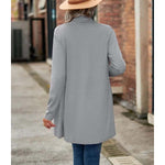 MODA Plus size løs lang cardigan med lange ærmer