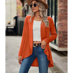 MODA Plus size løs lang cardigan med lange ærmer