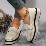 Plateau-loafers, rund tå, komfortable, slip-on-sko, damesko