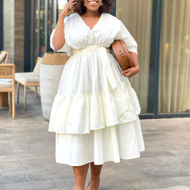 Henriette - Plus size-kjole - Plisseret