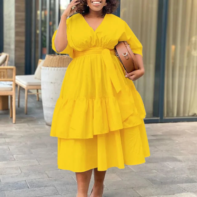 Henriette - Plus size-kjole - Plisseret