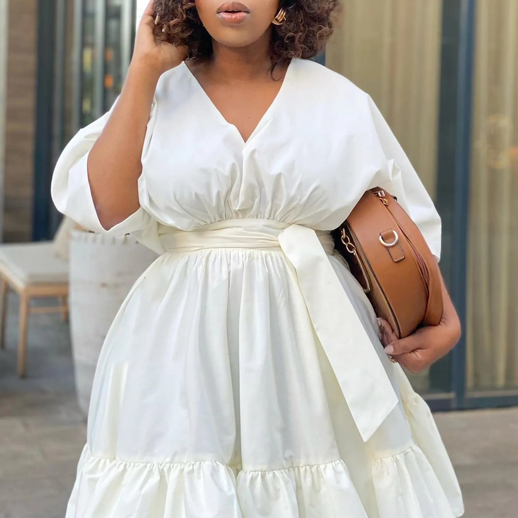 Henriette - Plus size-kjole - Plisseret