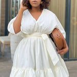 Henriette - Plus size-kjole - Plisseret
