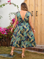 Irina - Midikjole - Blomsterprint med V-hals