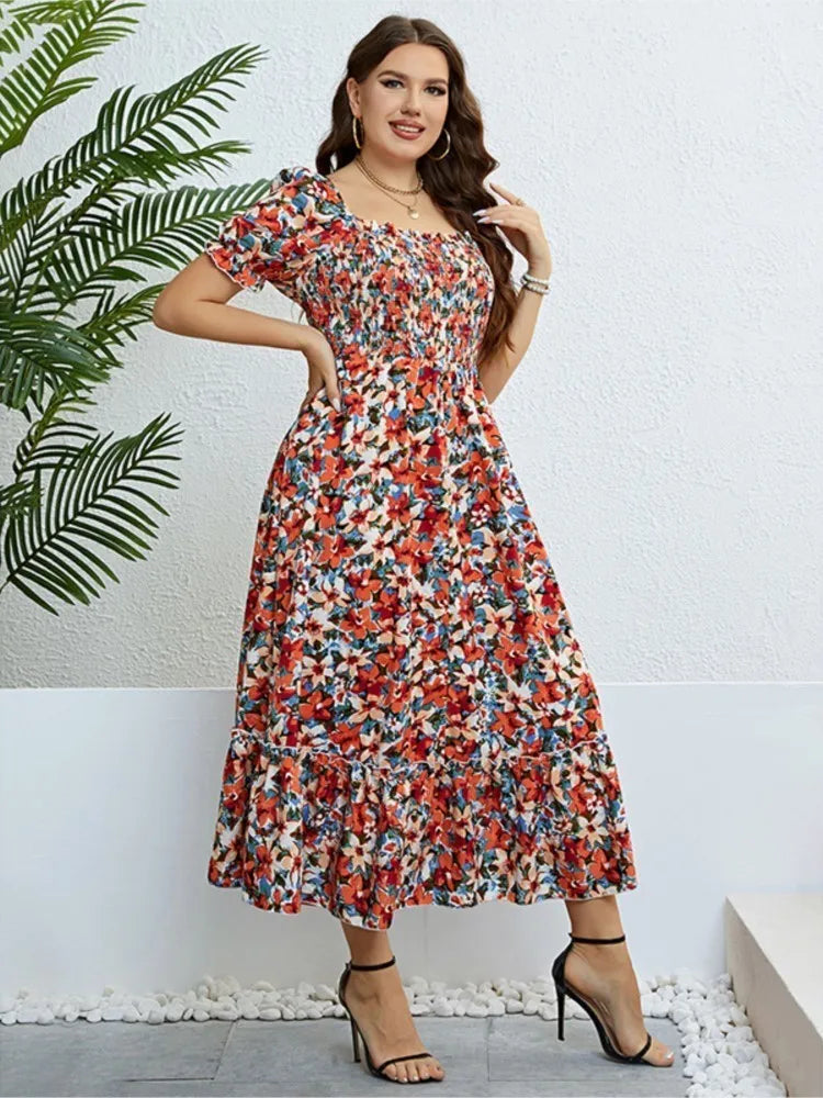 Evelina - Plus Size-kjole - Sommer Boho