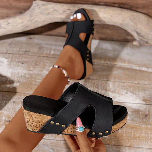 ANIZA - Ortopædiske retro kile sandaler