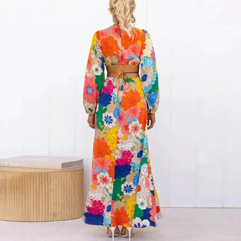 Maxikjole med blomsterprint - Alexandra