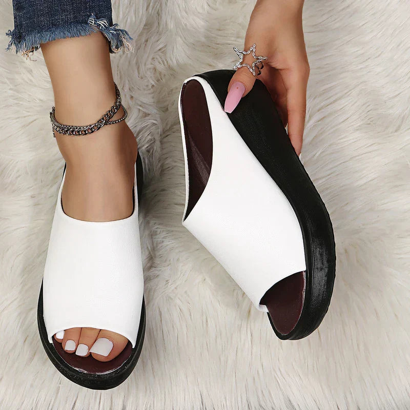 Bianca - Elegante Ledersandalen mit Plateau