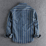 Trendy stribet denimskjorte - Lars