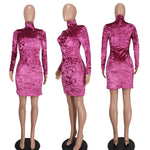 Celina - Velvet bodycon kjole med rullekrave