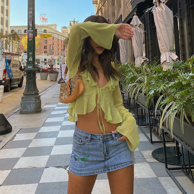 Vin Lace Crop Top til kvinder