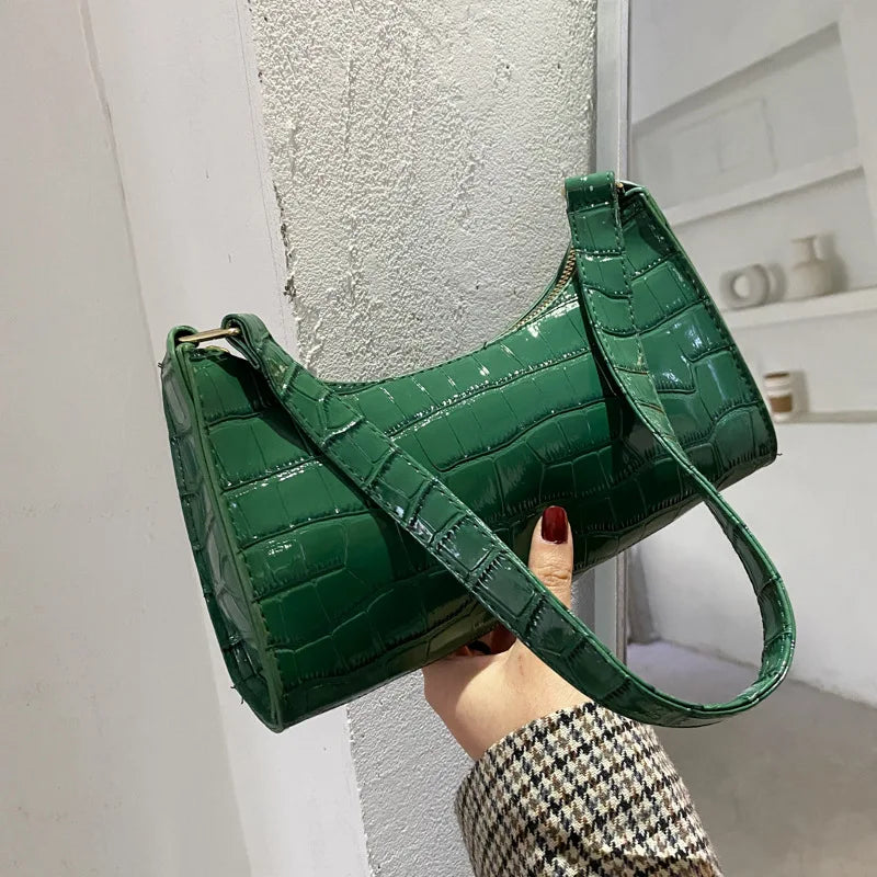 Sophi Retro Alligator Mønster Håndtaske