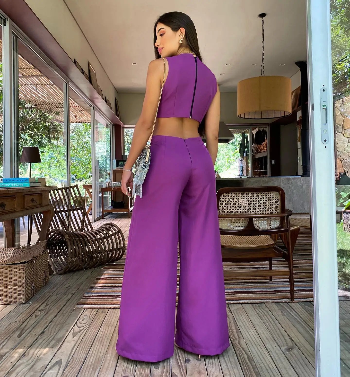 Elinor -Elegant jumpsuit i ét stykke med brede ben