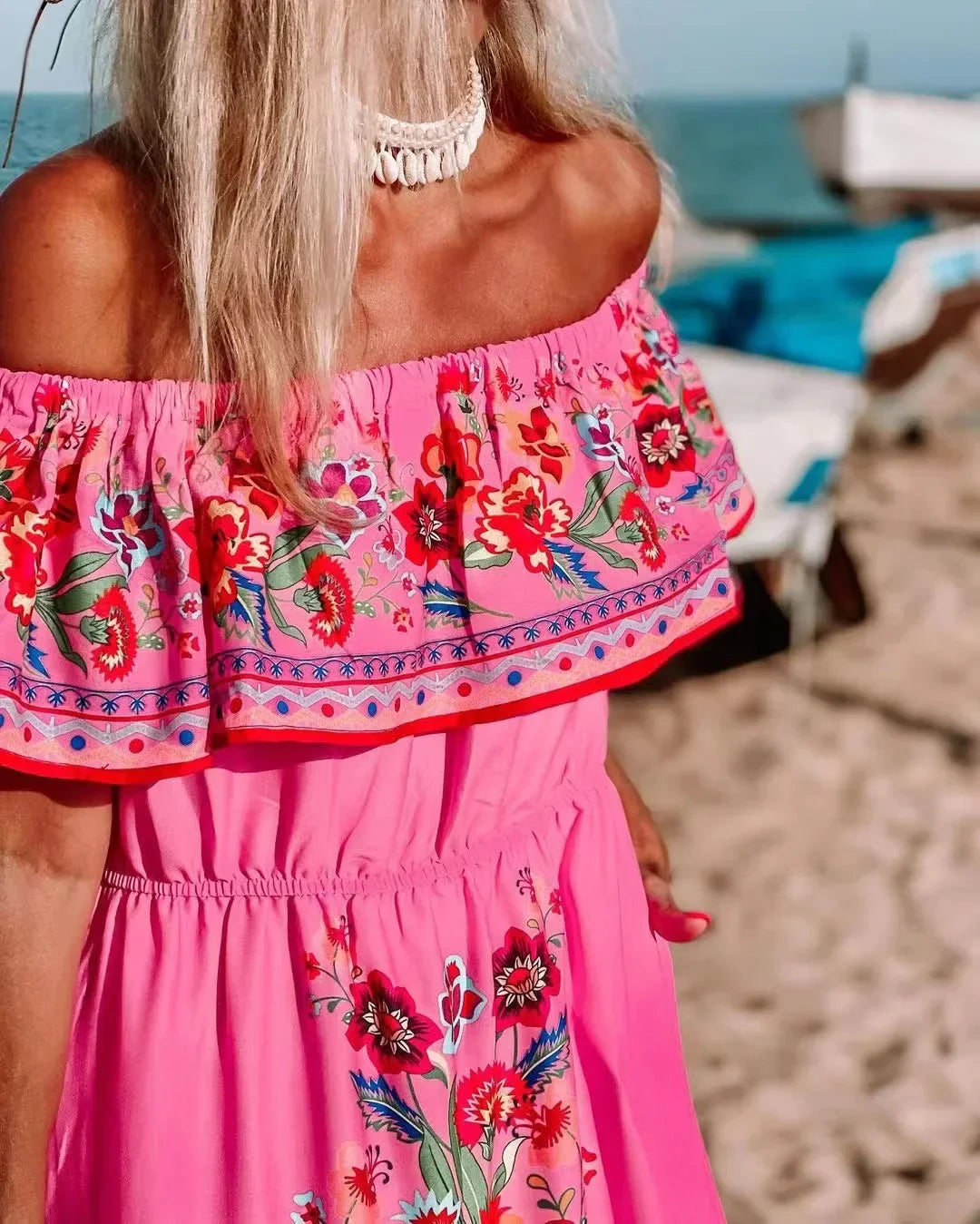Kvinders Elegant Lang Bohemian Sommer Kjole