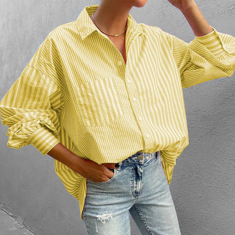 Kvindetoppe Loose Fit stribet top