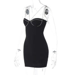 Valentina - Elegant bodycon kjole med rhinestone stropper