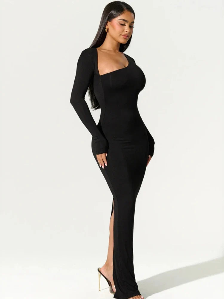 Asymmetrisk Lang Kjole | Elegant & Figursyet | Moderne Design