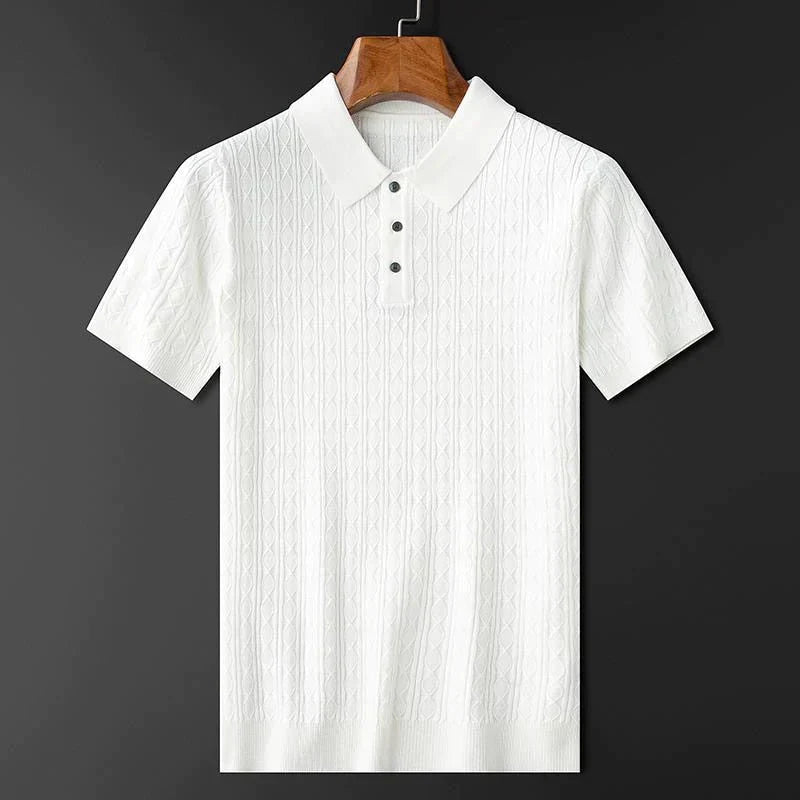 Vaffel Jacquard Strikket Skjorte - Sinus