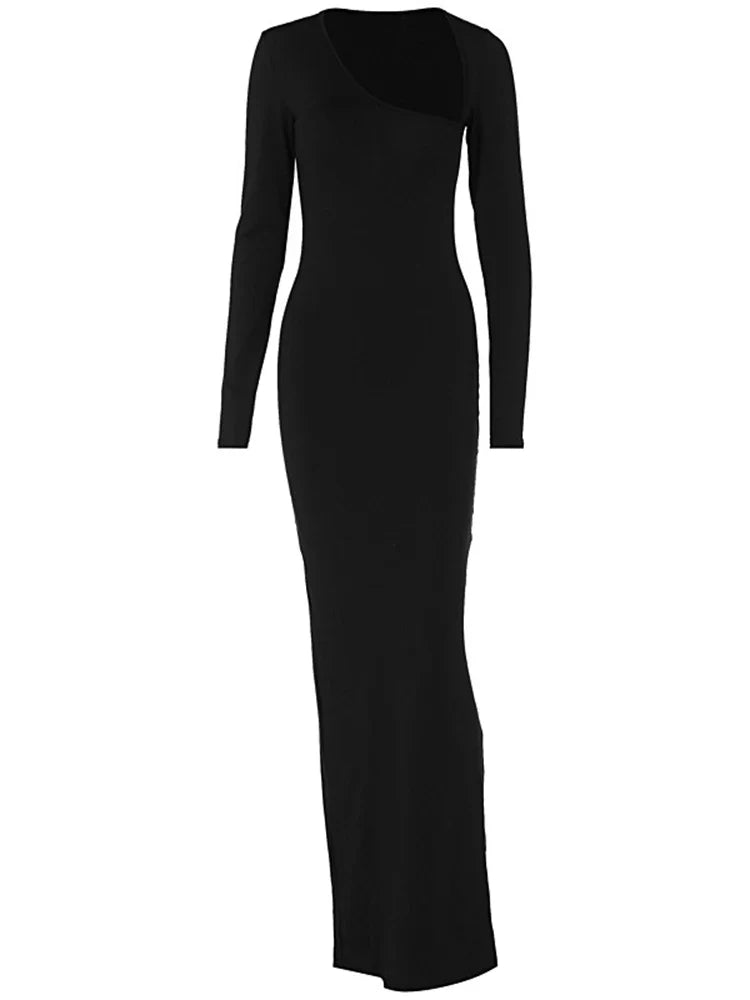 Asymmetrisk Lang Kjole | Elegant & Figursyet | Moderne Design